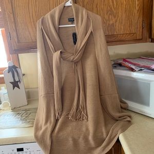 Women’s sweater poncho  with scarf.